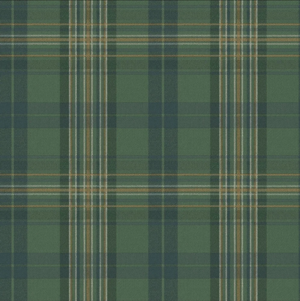Wallpaper Austin Green Plaid Rustic